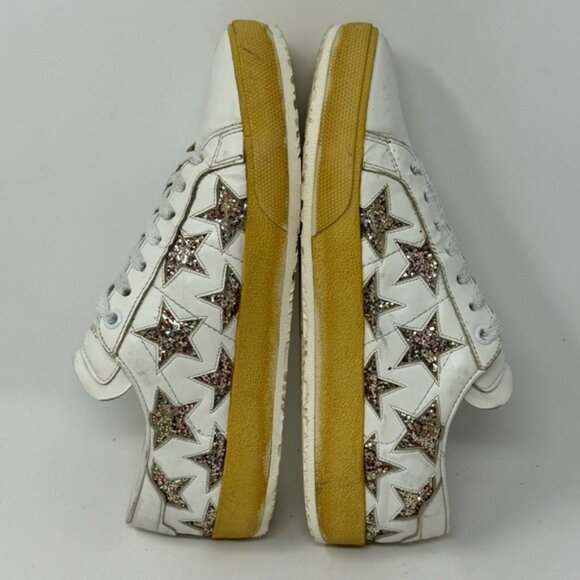Authentic Leather Court Classic Glitter Star Sneakers size 37/ 7 US - Picture 5 of 10